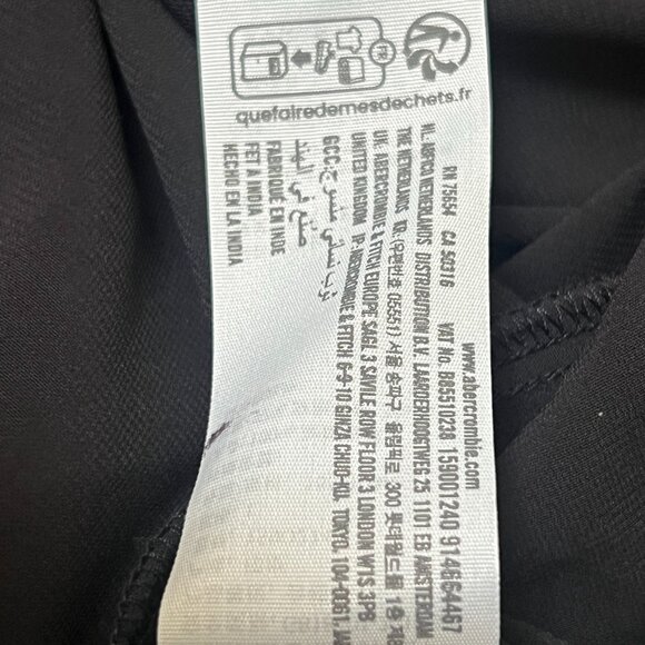 $98 Abercrombie & Fitch Black Polka Dot Wrap Dress Size Large Long Sleeve - Picture 9 of 10